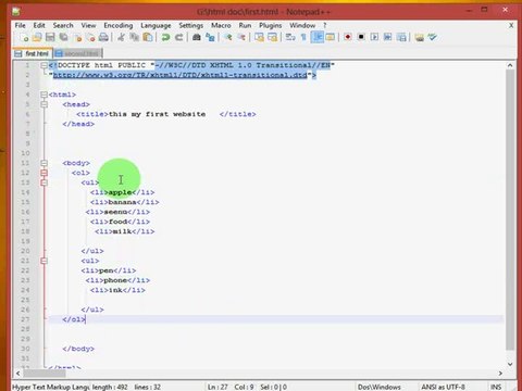 XHTML &CSS TUTORIAL IN TAMIL 7.BULLETPOINT &LIST