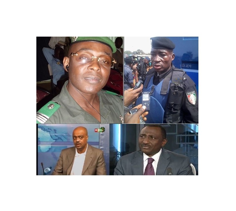 Les GG -Manifestations contre le manque de courant (Commandant Mamadou Alpha Barry, Gendarmerie, colonel Ansoumane Camara, alias Baffoué, police; Sidya Touré, président UFR; Damantang Albert Camara, porte-parole gouvernement)
