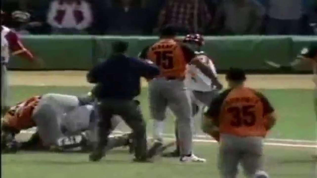 Cuban player swings bat at pitcher's head in crazy brawl