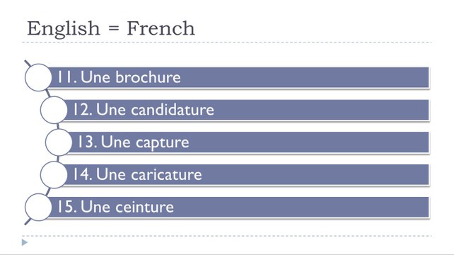 Learn French #Unit 12 #Lesson U = Identical words in English and in French =URE=