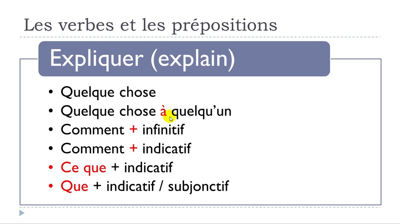 Learn French #Unit 15 #Lesson E = Les verbes et les prépositions #6