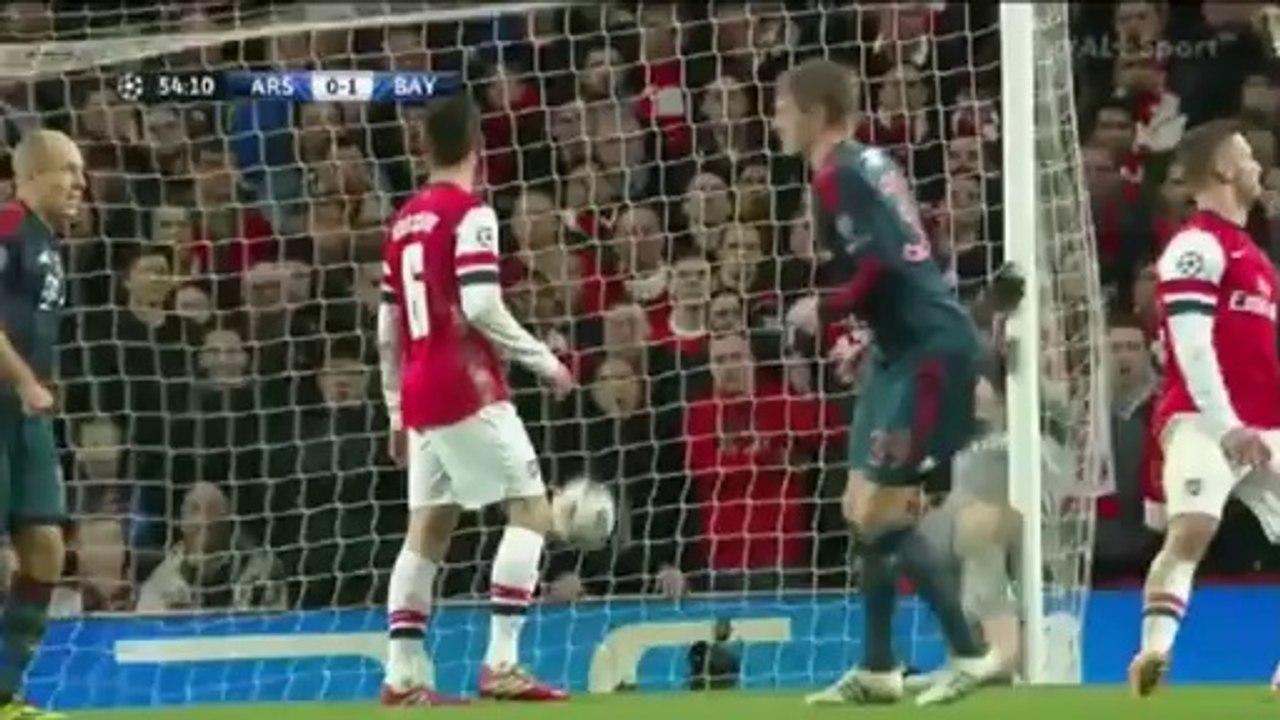 Arsenal Londyn - Bayern München Goal T.Kroos 0-1 (19.02.2014)