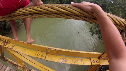 Jumping off bridge in Guatemala