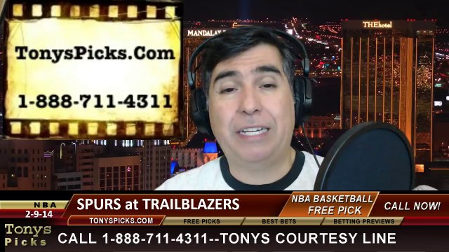 Portland Trailblazers vs. San Antonio Spurs Pick Prediction NBA Pro Basketball Odds Preview 2-19-2014
