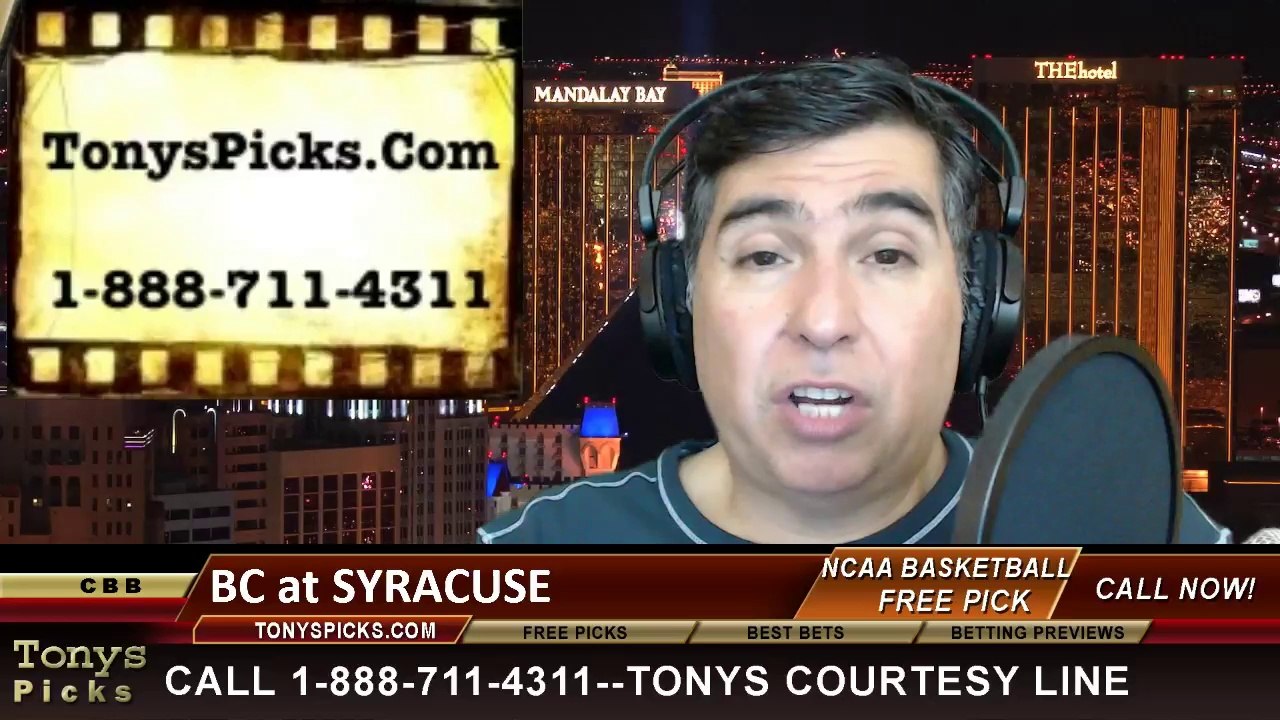 Syracuse Orange vs. Boston College Eagles Pick Prediction NCAA College Basketball Odds Preview 2-19-2014