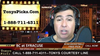 Syracuse Orange vs. Boston College Eagles Pick Prediction NCAA College Basketball Odds Preview 2-19-2014