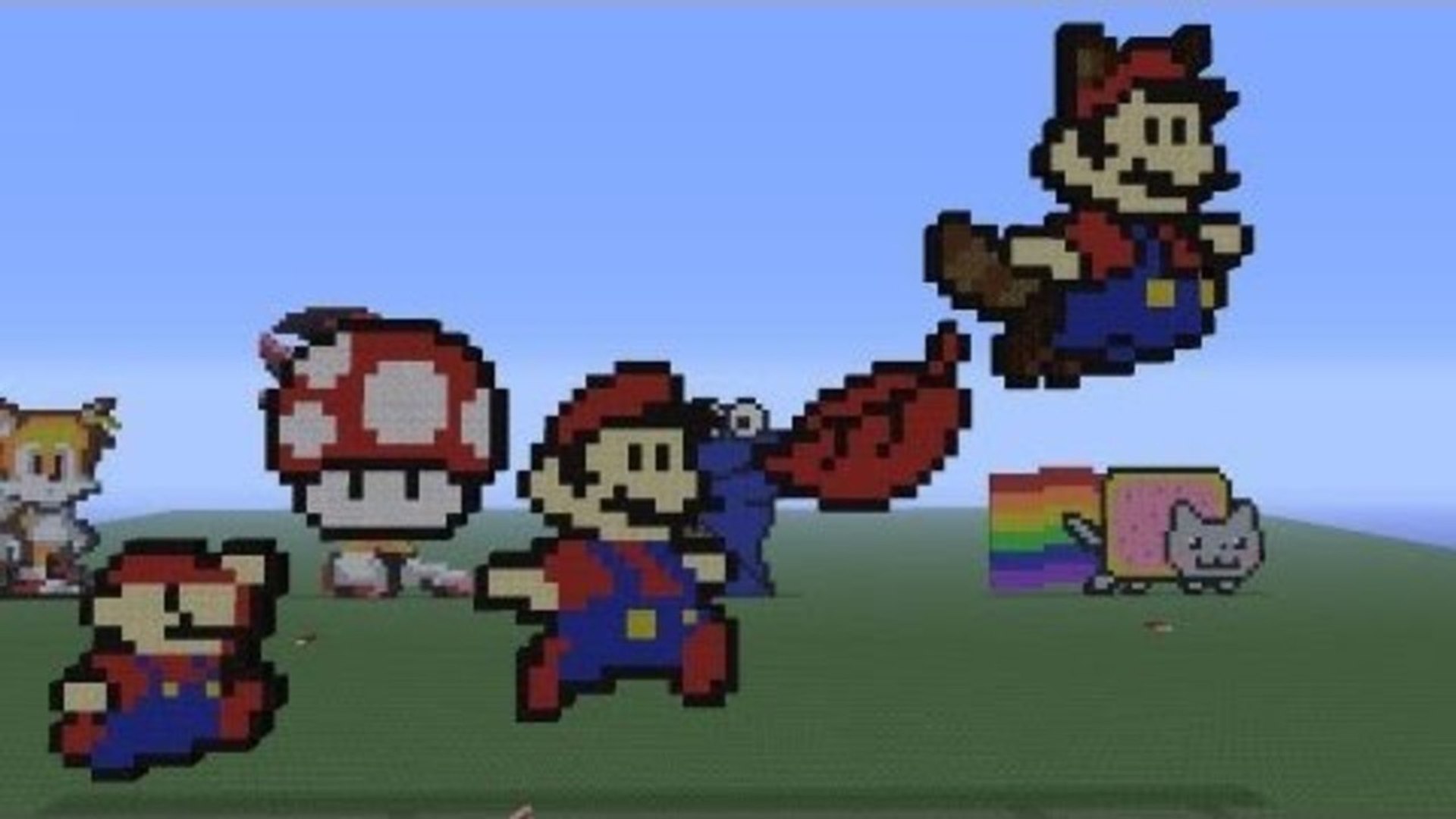 pixel art minecraft mario