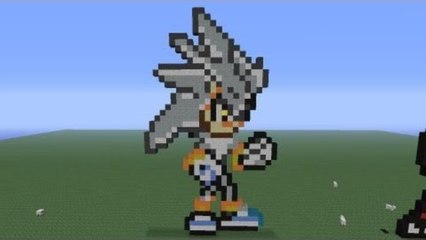 Minecraft Pixel Art: Silver the Hedgehog Tutorial