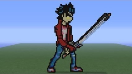 Minecraft Pixel Art: Travis Touchdown "No more heroes" Tutorial