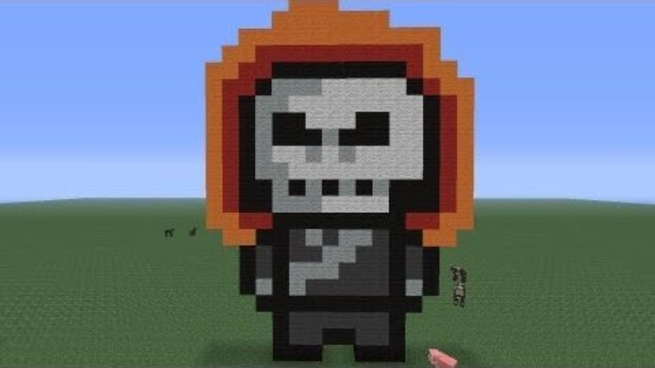 Minecraft Pixel Art: Ghost Rider Tutorial