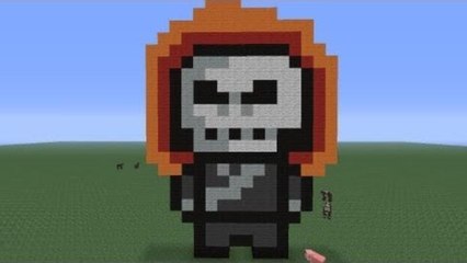 Minecraft Pixel Art: Ghost Rider Tutorial