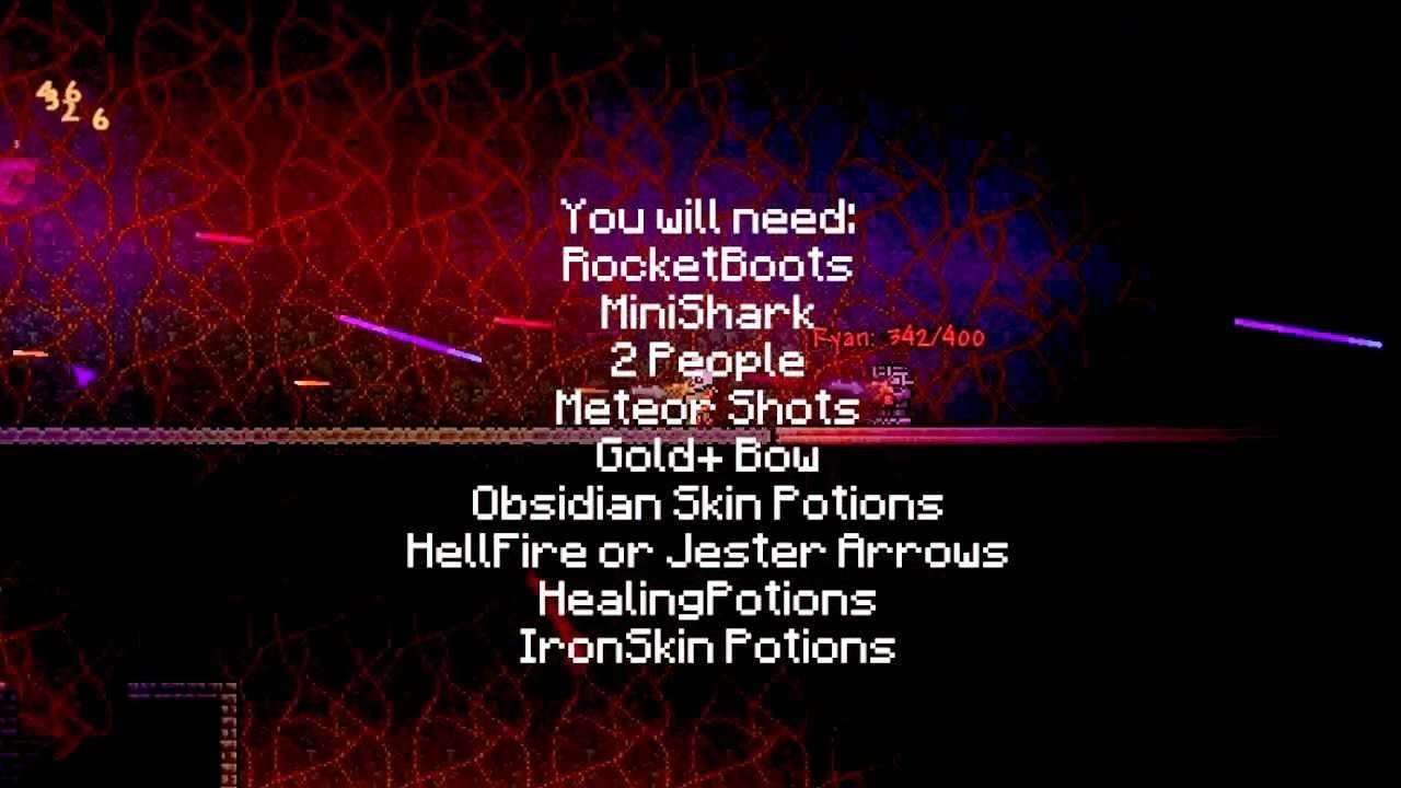 Terraria Tutorial : How to kill the Wall of Flesh