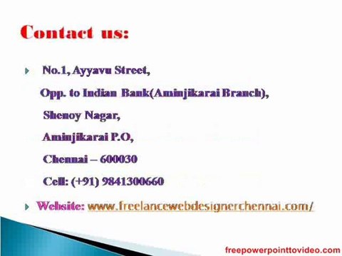 Freelance Web Designer Chennai