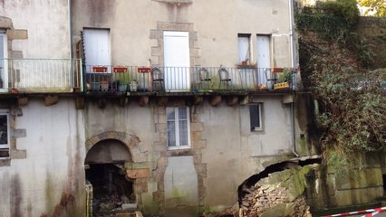 Décrue à Quimperlé: les fissures apparaissent