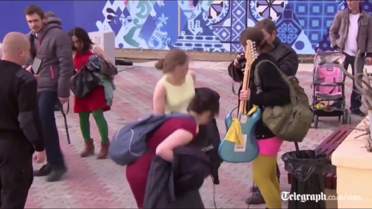 Masha and Nadya Punk Rock Kossacks Whipping at Sochi Olympics