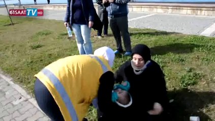 Trabzon'da kaza sonrası ilginç anlar