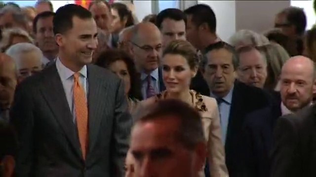 Prince Felipe and princess Letizia of Spain inaugurate ARCO Art Fair 2014 in Madrid.