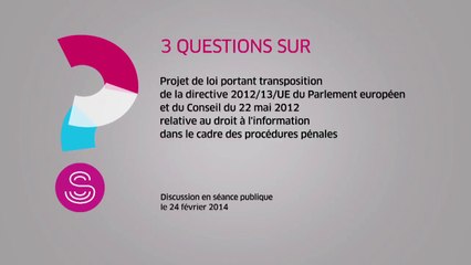 [Questions sur] Le projet de loi relatif aux procédures pénales