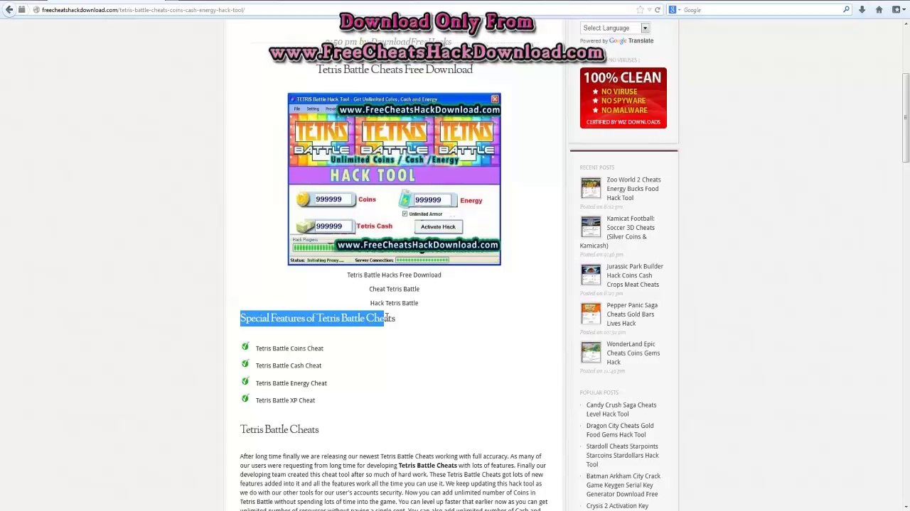 Tetris Battle Cheats Coins Cash Energy Hack (2014 Update)