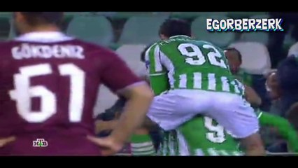 Europa League. 1/16 finals. 1st match. Betis 1:0 Rubin - Villa Didak GOALS