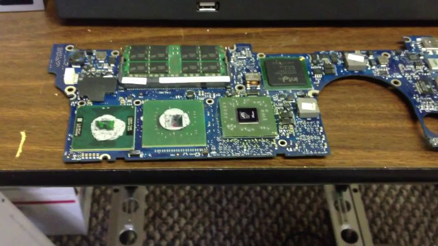 Apple logic board repair on a MacBook Pro with a bad BGA chipset that needs reflowed