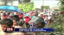 Pobladores de San Juan de Lurigancho marchan contra la inseguridad