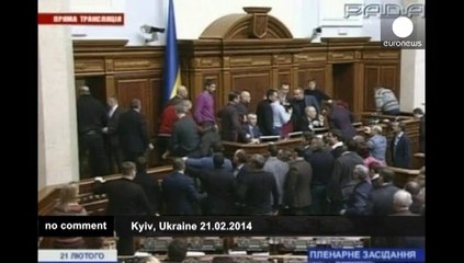 Download Video: Fight in Ukrainian parliament over opposition demands