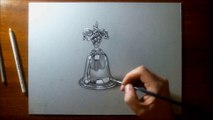 Hyperrealistic Speed Drawing of a Silver Bell with Grape Motif by Marcello Barenghi