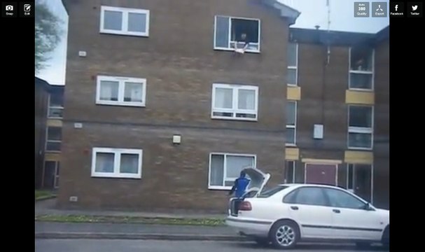 Pizza Delivery Guy Throws Pizza Up To Second Story Window!!
