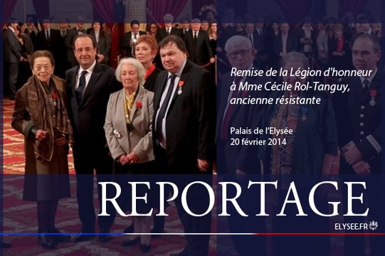Reportage - Remise de la Légion d'honneur à Mme Cécile Rol-Tanguy, ancienne résistante