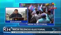 Rige el silencio electoral en Ecuador previo a elecciones seccionales