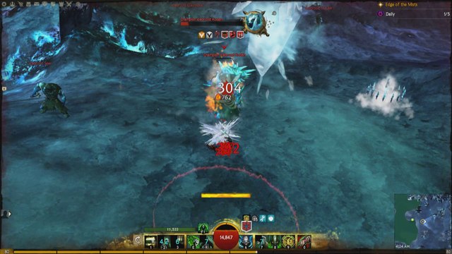 GW2 Soloing Champion Icebrood Kodan in Frostgorge on Necromancer