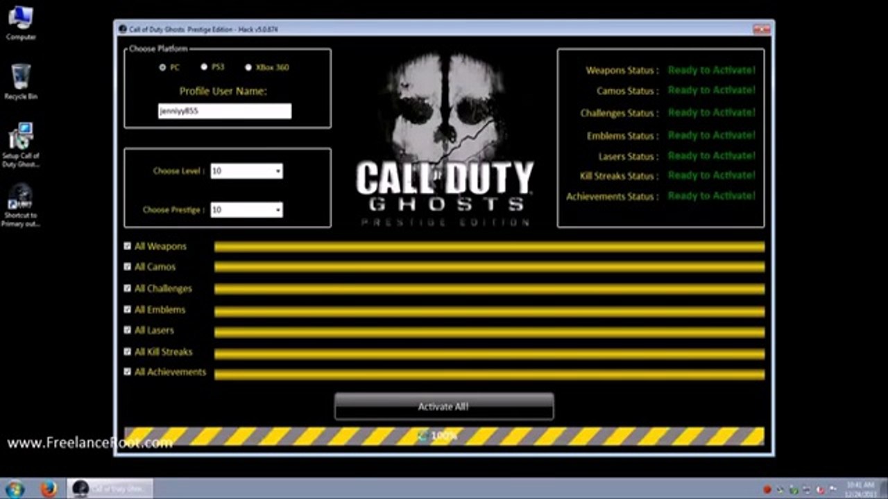 Call of Duty Ghosts Prestige Hack v 5 1 NEW 2014 for PS4,PS3 February 2014