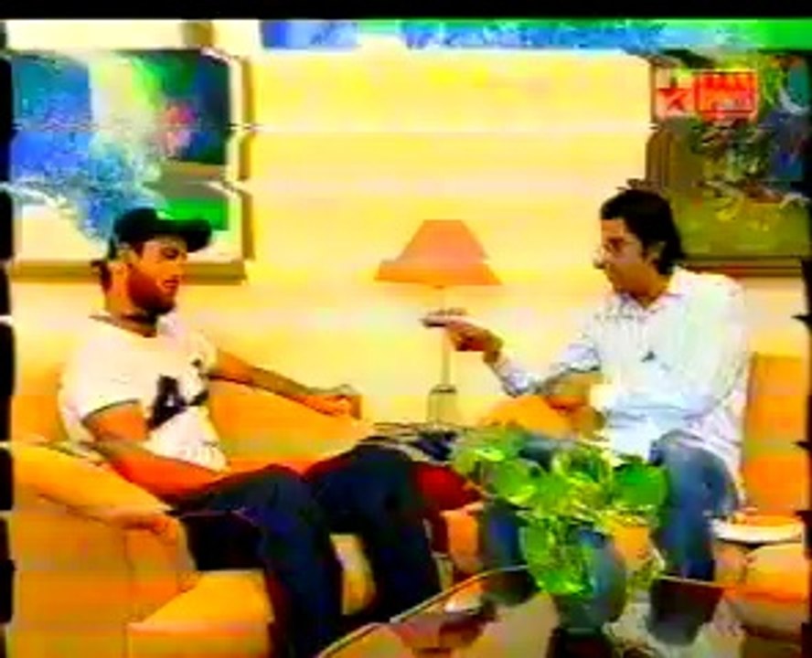 Wasim akram Taking Interview from Afridi