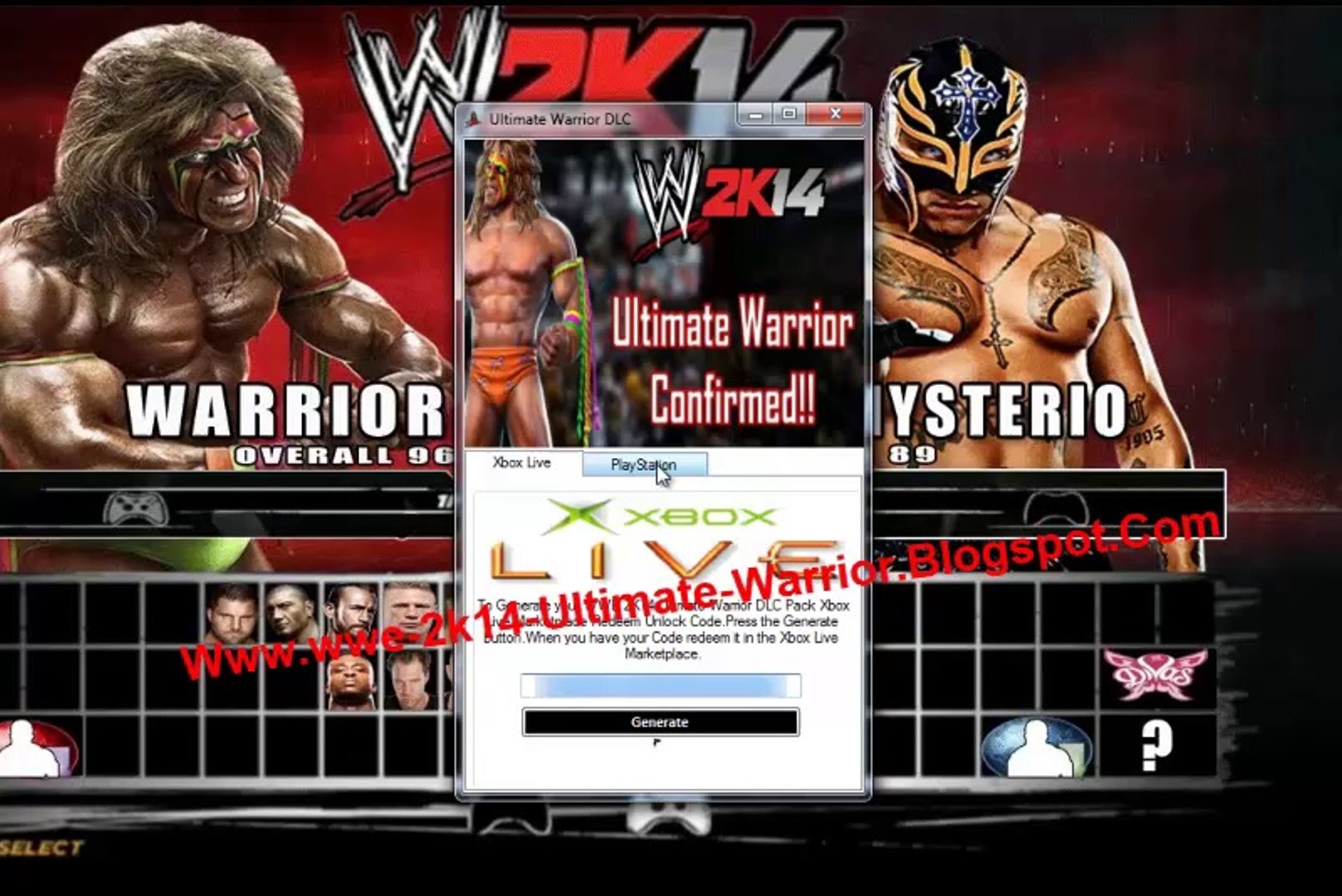 WWE 2K14 Ultimate Warrior DLC Free Giveaway Xbox 360 - PS3