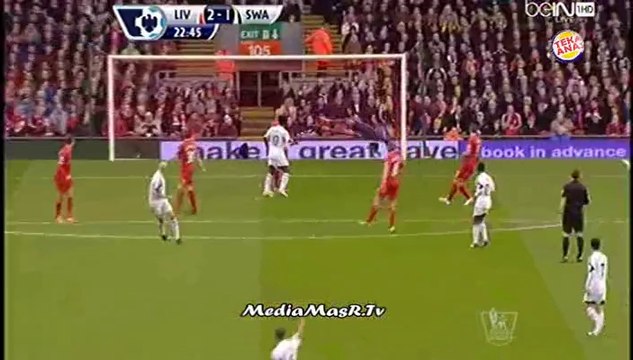 هدف سوانزى سيتي الاول في ليفربول - الاسبوع 27 - تعليق علي محمد علي - 23/2/2014