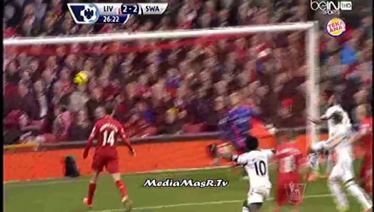 هدف سوانزى سيتي الثاني في ليفربول - الاسبوع 27 - تعليق علي محمد علي - 23/2/2014