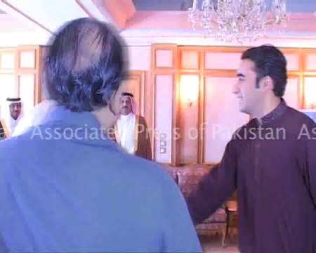 President Asif Ali Zardari and Amir of Qatar Sheikh Hamad Bin Khalifa Al-Thani meet,Chairman PPP Bilawal Bhutto Zardari also there