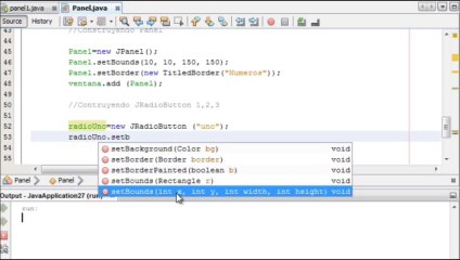 Ventana para seleccion en Netbeans