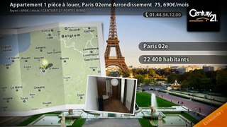 Appartement 1 pièce à louer, Paris 02eme Arrondissement  75, 690€/mois
