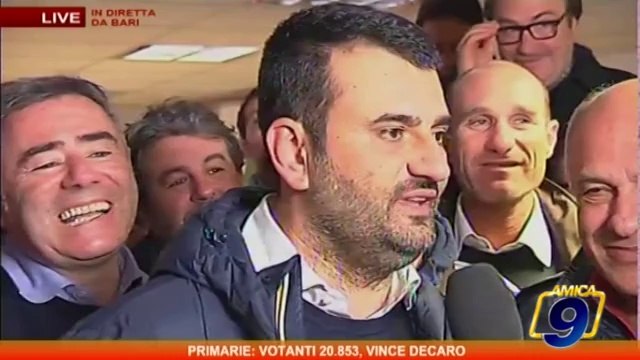 Prime dichiarazioni di Antonio Decaro eletto candidato sindaco per il centrosinistra