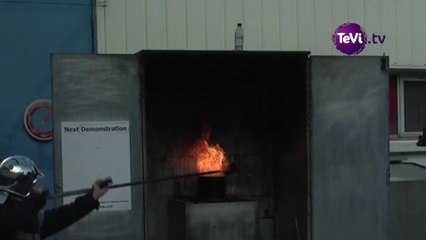 Remorque incendie Lycée Tocqueville Tourlaville [TéVi] 24-02-14