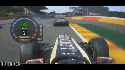 Kimi overtake Schumacher Spa 2012