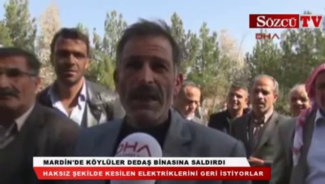 Mardin'de köylüler DEDAŞ binasına saldırdı