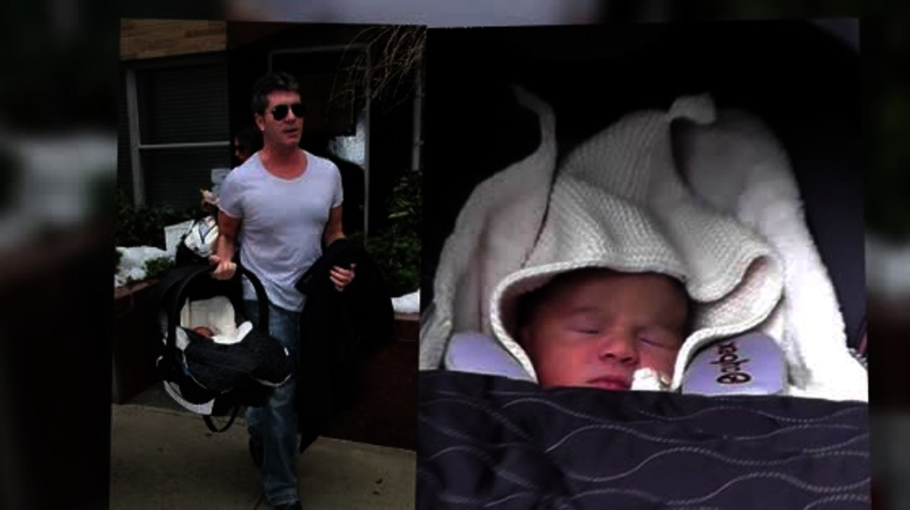 Simon Cowell kämpft mit dem Babysitz