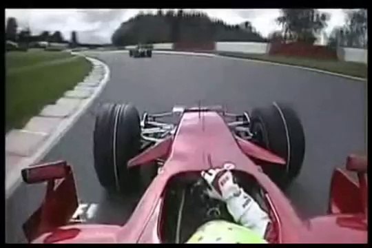 Raikkonen overtakes massa and hamilton