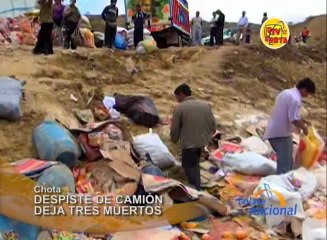 En Chota,  despiste de camión deja tres muertos y al menos tres heridos de consideración. El hecho ocurrió en la carretera Chota – Chiclayo.