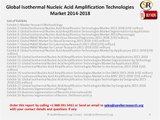 Global Isothermal Nucleic Acid Amplification Technologies Market 2014-2018