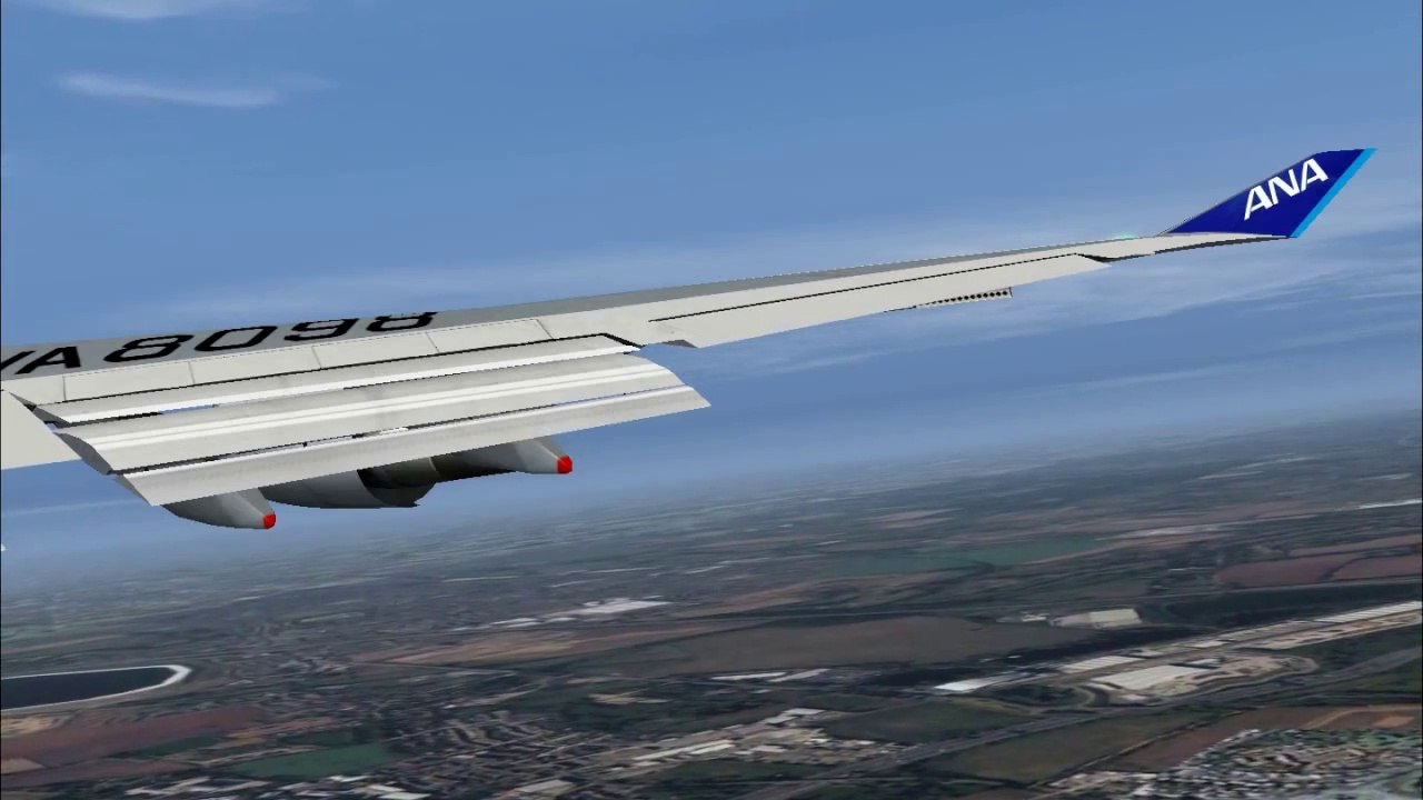 FS2004 - FS9 ANA Boeing 747-400 Approach & Go Around London Heathrow ( HD )