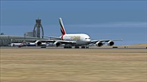 FS2004 - FS9 Emirates A380 TakeOff Dubai Airport ( HD )